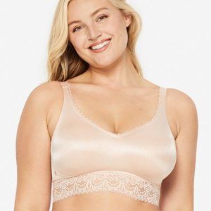 Ruby Ribbon Pale Lace Full Support Demiette #3033